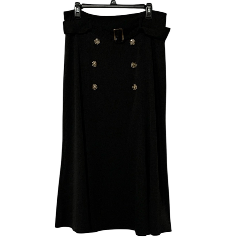 ⚡️ 3 for $20 ⚡️ SHEIN Black Flared Women’s XL Midi Skirt with Button Detail
